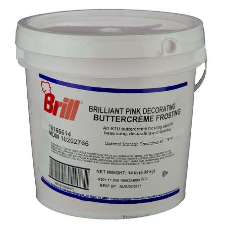 BRILL Decorating Icing Brilliant Pink Pail 14lbs 10202766